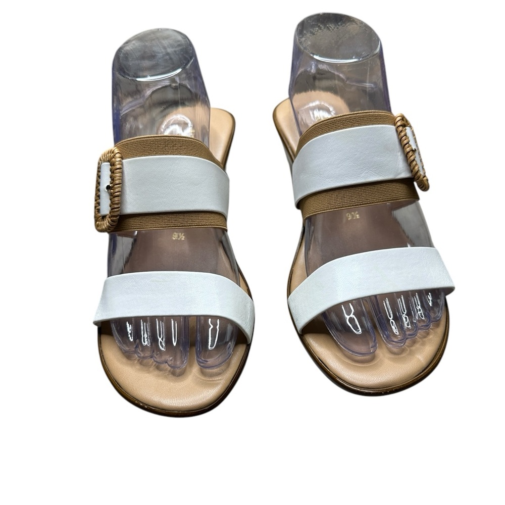 Toscanella Elegant White and Tan Women's Sandals